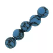 Beads Turquoise Synthetic round beads 6mm x15