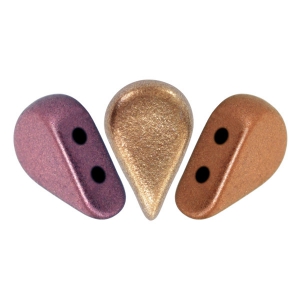 Glass beads Amos® by Puca® 5x8 mm Gold Iris Mat x10g