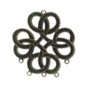 Brass space ethnic pattern 25 mm Bronze Tone x2