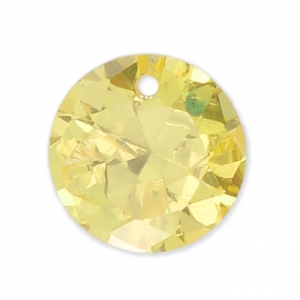 Round Zirconium Pendant 10 mm Golden x1