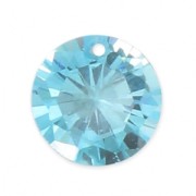 Round Zirconium Pendant 6 mm Aqua x1|raw }}