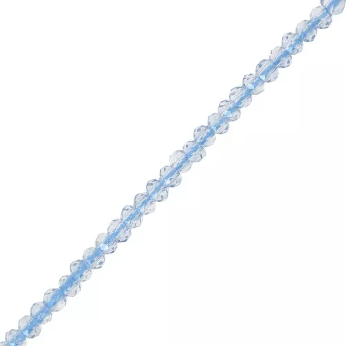 Fire Polished faceted flat round 2x1.5mm Luster Transparent Blue x34cm