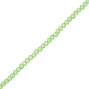 Round faceted beads - round flattened 3x2 mm Transparent Light Green x35cm|raw }}