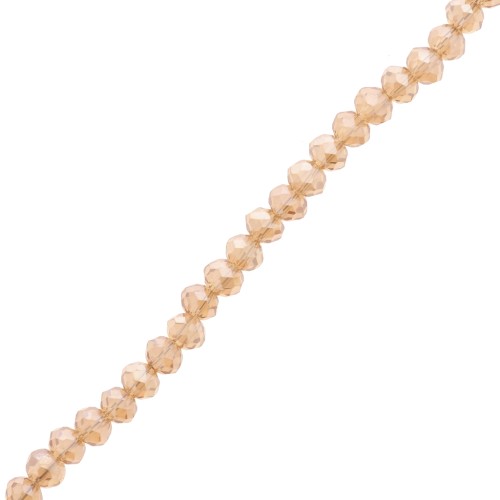 Fire Polished faceted flat round 3.5x3 mm Luster Topaz Gold x35cm