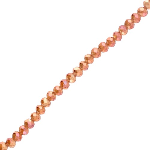 Rondelle beads faceted - round flattened - 4.5x3.5mm Luster Topaz Gold x36cm