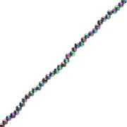 Rondelle beads faceted - round flattened -3.5x2.5 mm Jet Hematite Iris x29cm|raw }}