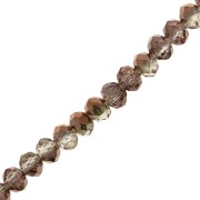 Fire Polished faceted flat round 3.5x3 mm Brown Iris x36cm