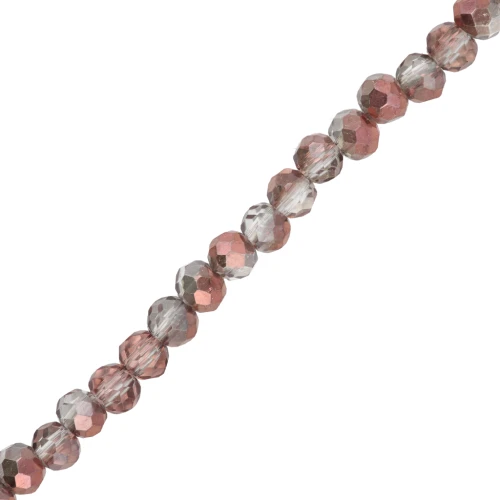 Fire Polished faceted flat round 3.5x3 mm Brown Iris x36cm
