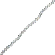 Round faceted beads - round flattened - 3.5x3 mm Luster Grey x31cm