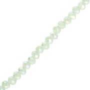 Rondelle beads faceted - round flattened -3.5x2.8 mm Luster Aqua Green x31cm