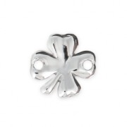 Four-leaf clover spacer 2 holes 10 mm 925 Sterling silver x1