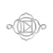 Root Chakra spacer 2 loops 20x15 mm 925 Sterling silver x1|raw }}