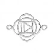 Root Chakra spacer 2 loops 20x15 mm 925 Sterling silver x1