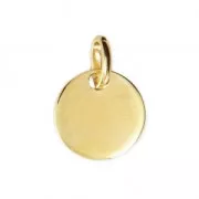 925 Sterling Silver medal charm 11 mm 18 karat 3 micron Gold-plated x1