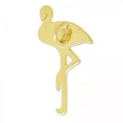 925 Sterling Silver flamingo charm 24 mm 18 carat 3-micron Gold-plated