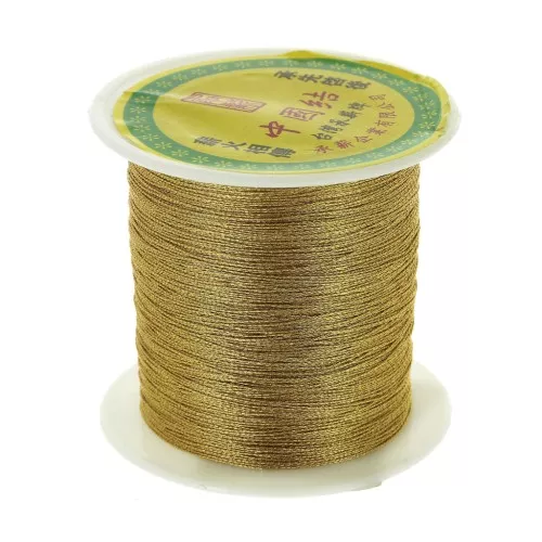 Braided nylon metallic thread 0.3 mm Gold Tone x170 m