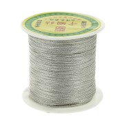 Braided nylon metallic thread 0.6 mm Silver Tone x130 m|raw }}