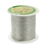 Braided nylon metallic thread 0.3 mm Silver Tone x170 m|raw }}