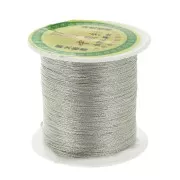 Braided nylon metallic thread 0.3 mm Silver Tone x170 m