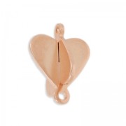 Brass 3D Heart spacer 12.7 mm Rose Gold Tone HQ x1|raw }}
