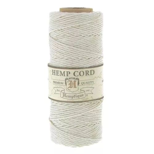 62 meters Bobbin of high quality twisted hemp Cord 1.1 mm White