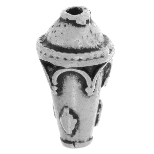 Metal cone bead  15x9 mm Old Silver tone x1