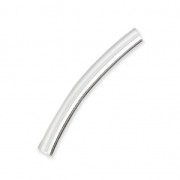 925 Sterling Silver curved Tube - Made in Europe - 26x3 mm x1|raw }}