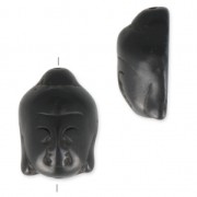 Bead Imitation howlite Bead buddha head shape 29.5x21 mm Jet x1