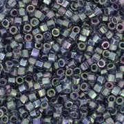 Miyuki Delica 11/0 Hex Cut DBC0111 - Tr Blue Gray Rainbow Gold