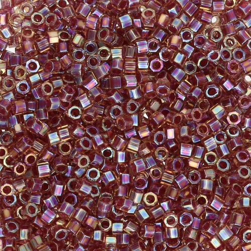 Miyuki Delica 11/0 Hex Cut DBC0088 - Berry Lined Dark Topaz AB