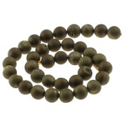 Beads Druse Agate Round bead 10 mm Golden x5