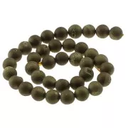 Beads Druse Agate Round bead 10 mm Golden x5