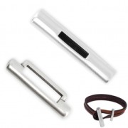 T cylinder Clasp 30 mm 10 mm lace - Antique silver tone x1