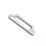 T cylinder Clasp 30 mm 10 mm lace - Antique silver tone x1