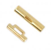 T cylinder Clasp 25 mm for 3 mm lace - Fine Gold plated x1