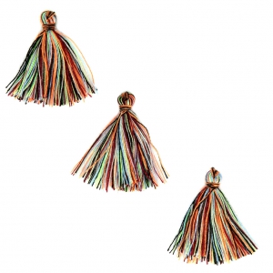 Imitation cotton tassels 26-30 mm Multicolored x10