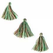 Imitation cotton tassels 26-30 mm Multicolored Green x10