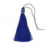 Large tassel 90 mm for decoration or jewels Blue/Silver|raw }}