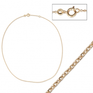 Chain chocker cable diamond cut 1.4 mm gold plating 3 microns x42 cm