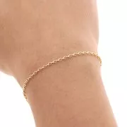 Oval mesh chain 1.9 mm - 3 micron gold plated x50 cm