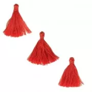 Imitation cotton tassels 26-30 mm Red x10