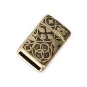 Magnetic clasp ethnic pattern 22x13 mm for 10 mm lace - Bronze Tone x1|raw }}