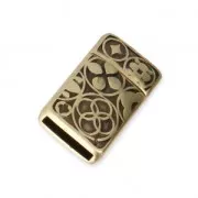 Magnetic clasp ethnic pattern 22x13 mm for 10 mm lace - Bronze Tone x1