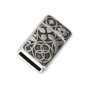 Magnetic clasp ethnic pattern 22x13 mm for 10 mm Lace - Fine Antique silver plating x1|raw }}