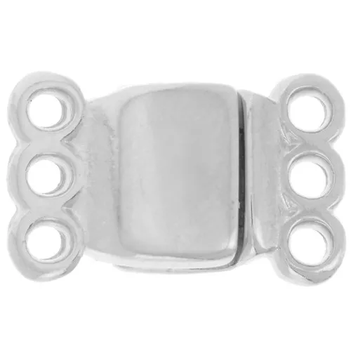 3-row magnetic clasp 14x8.5 mm - Antique fine silver plated x1