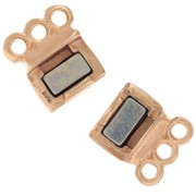 3-row magnetic clasp 14x8.5 mm - Rose gold x1