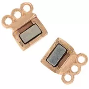3-row magnetic clasp 14x8.5 mm - Rose gold x1