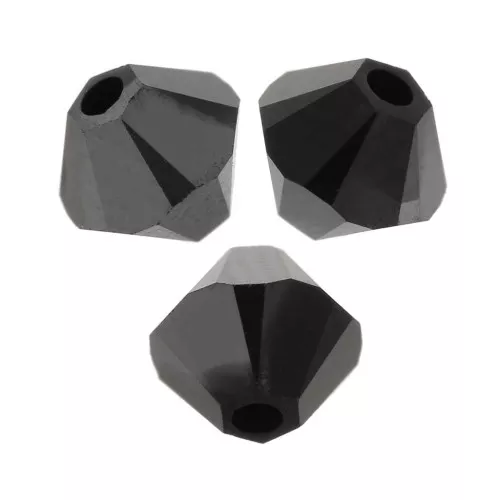 PureCrystal 5328 Crystal Bicones 3mm Jet Hematite x50