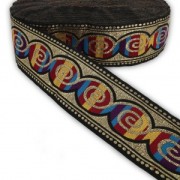 Graphic ribbon spiral 50 mm Black/Multicolored/Gold Tonex1m|raw }}