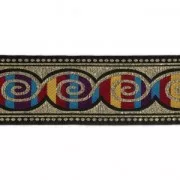 Graphic ribbon spiral 50 mm Black/Multicolored/Gold Tonex1m
